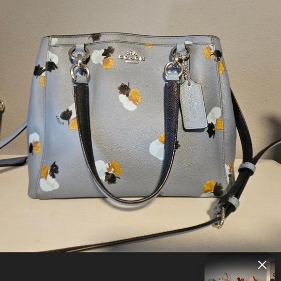 Coach #38417 Floral Gray Minette Women's Bag Preloved - Picture 1 of 13